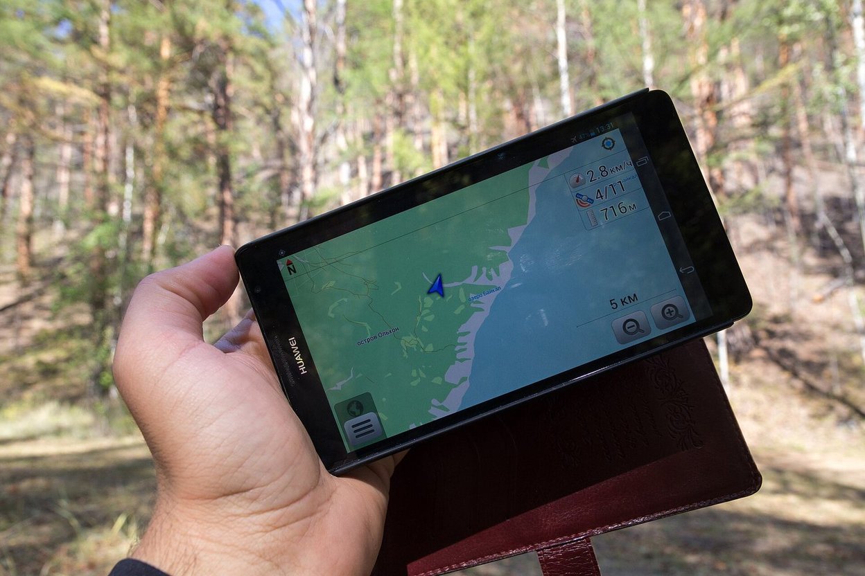 A map on a phone screen