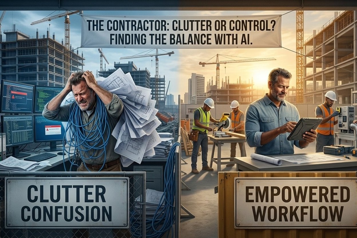 AI helps construction workers transition from chaos to organized workflow.